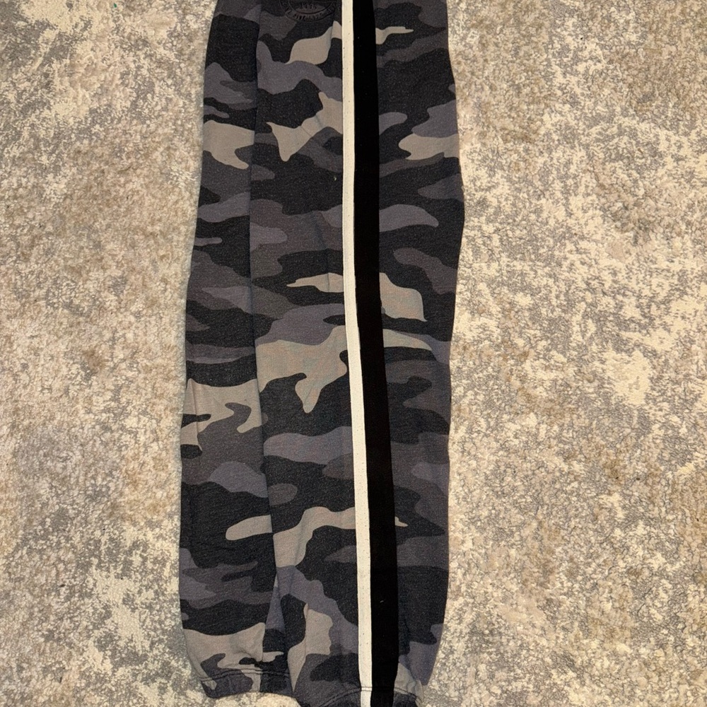 PINK Victoria's Secret Camouflage Joggers with Black and White Stripe